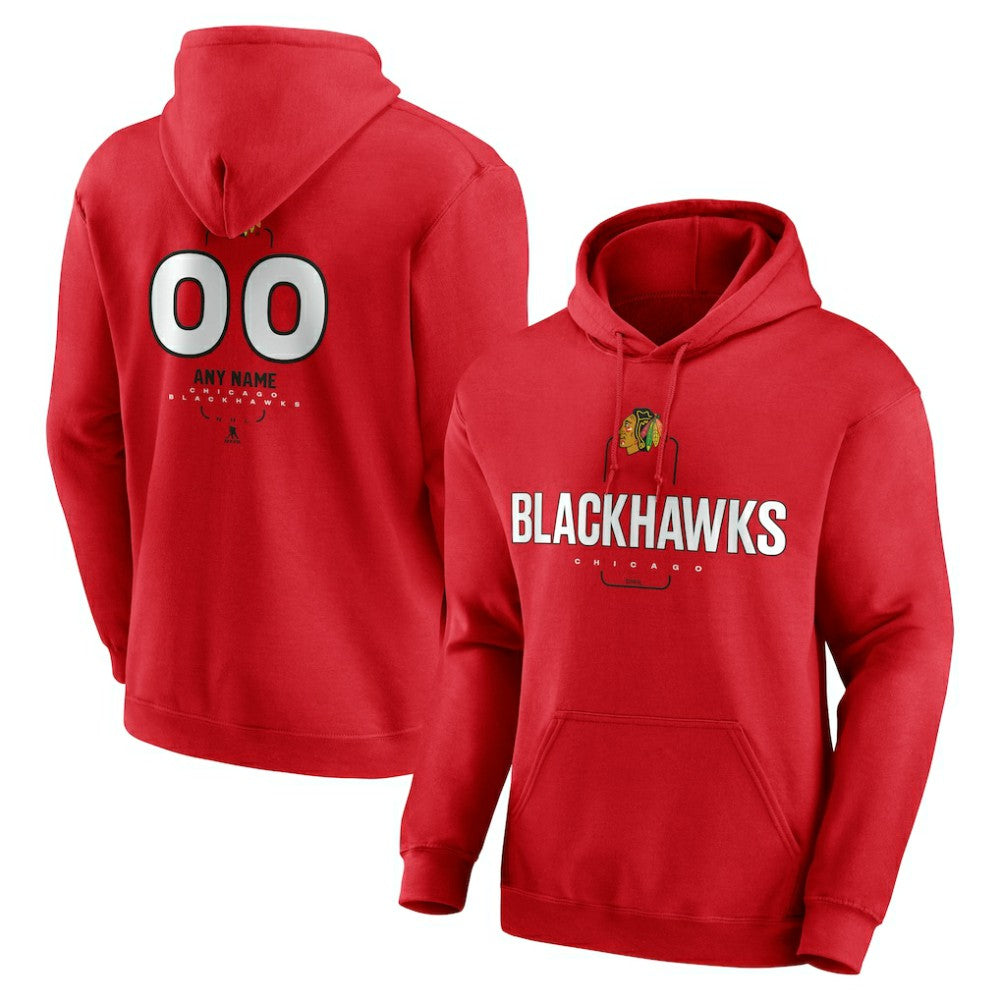 Chicago Blackhawks Personalized Name & Number Midfielder Pullover Hoodie