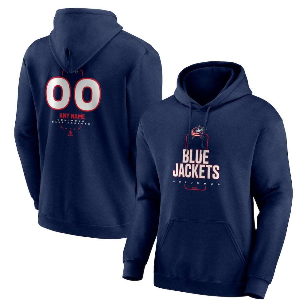 Columbus Blue Jackets Personalized Name & Number Midfielder Pullover Hoodie