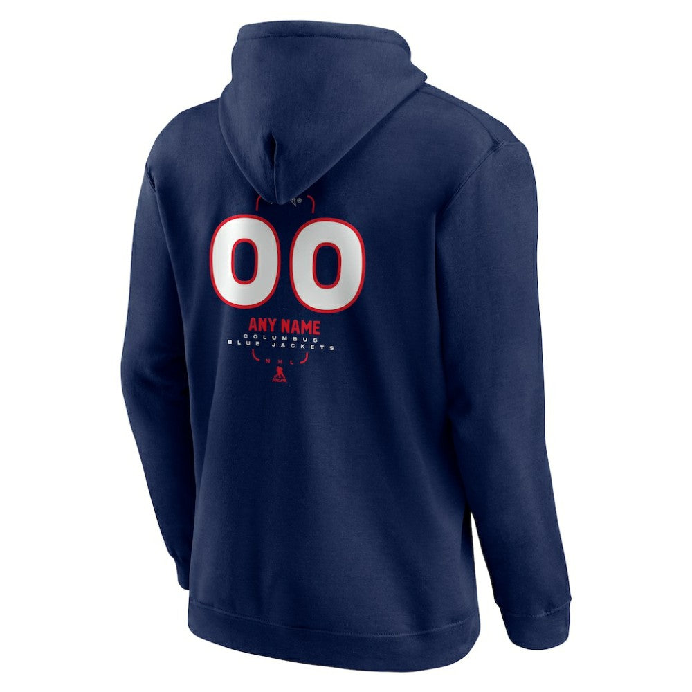 Columbus Blue Jackets Personalized Name & Number Midfielder Pullover Hoodie