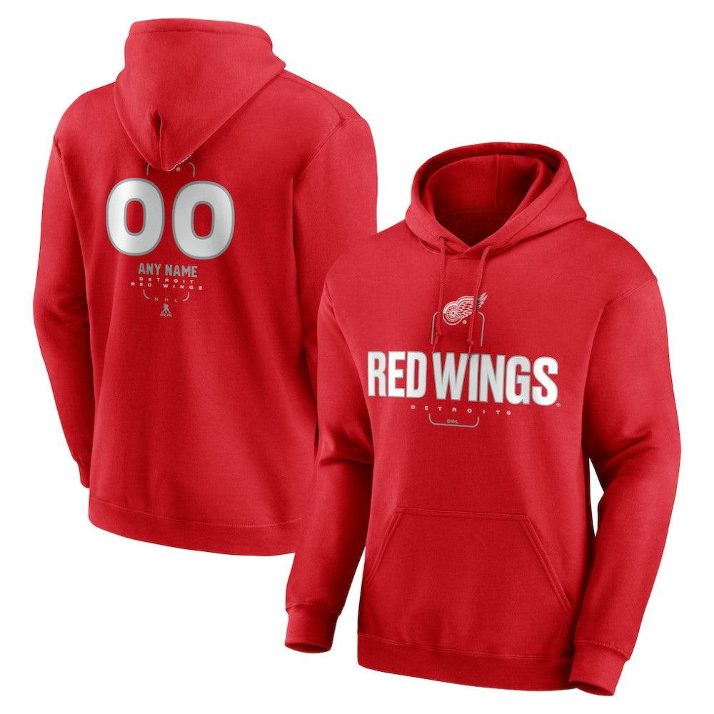Detroit Red Wings Personalized Name & Number Midfielder Pullover Hoodie