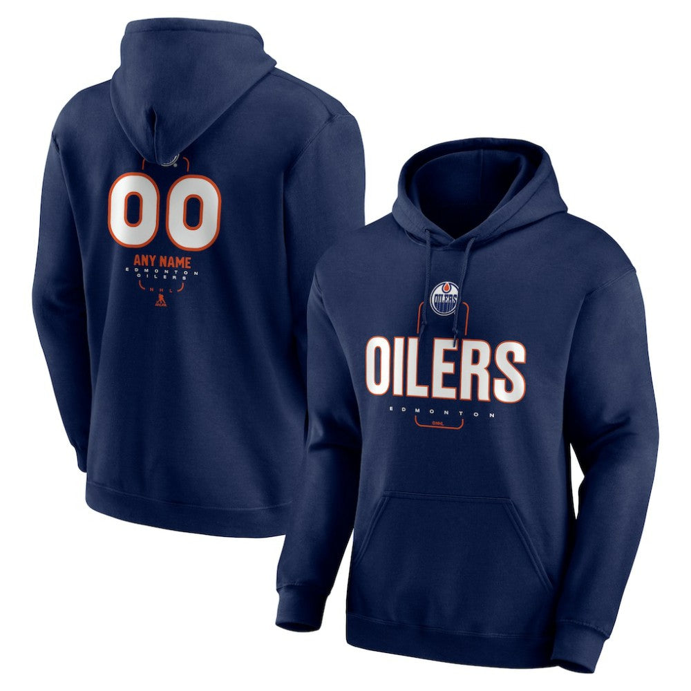Edmonton Oilers Personalized Name & Number Midfielder Pullover Hoodie
