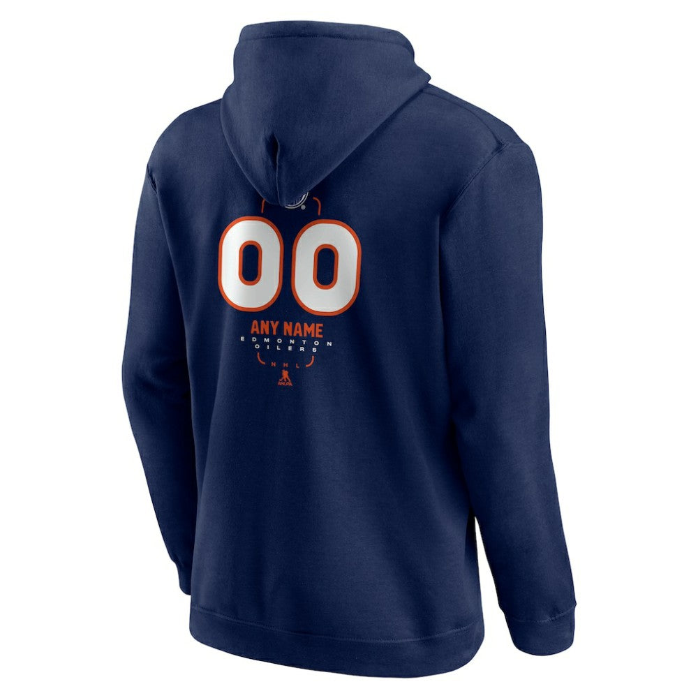 Edmonton Oilers Personalized Name & Number Midfielder Pullover Hoodie