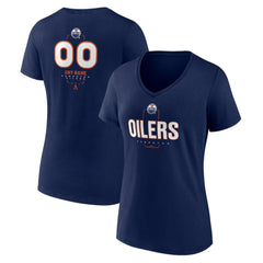 Edmonton Oilers Women's Personalized Name & Number Midfielder V-Neck T-Shirt