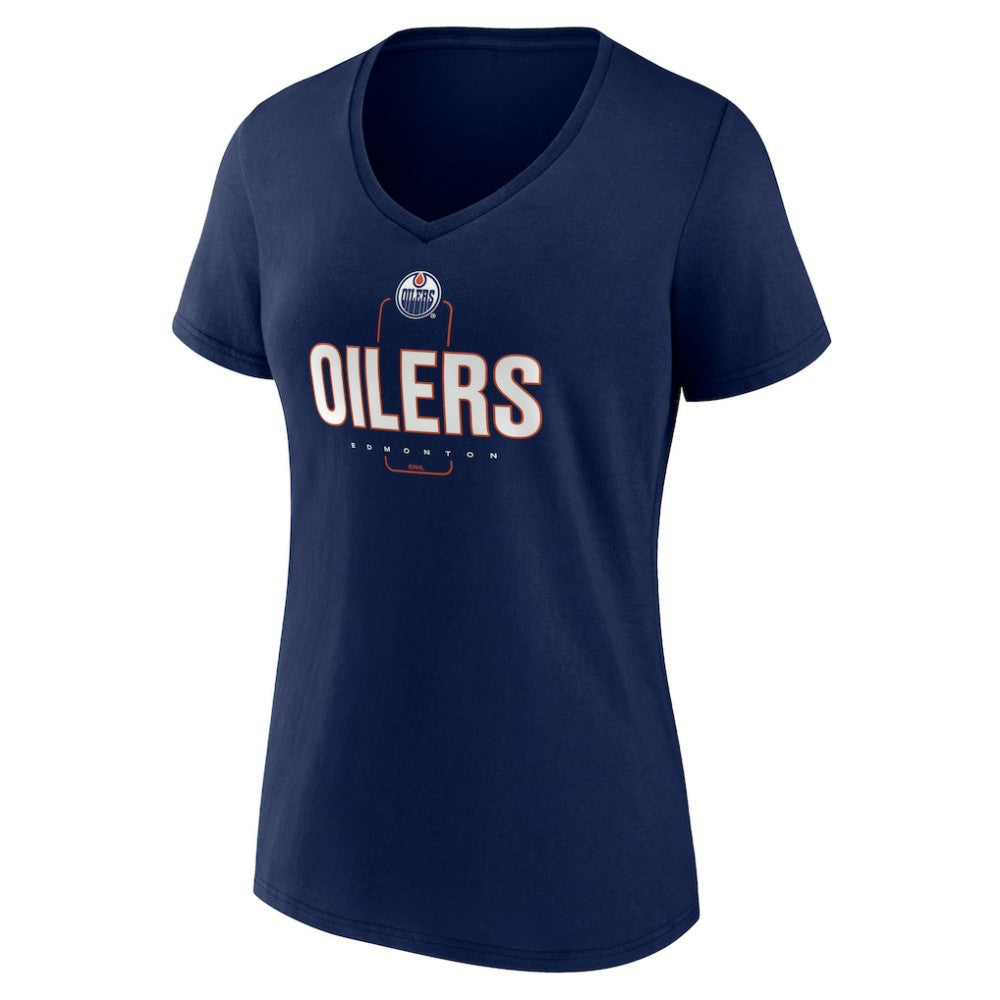 Edmonton Oilers Women's Personalized Name & Number Midfielder V-Neck T-Shirt