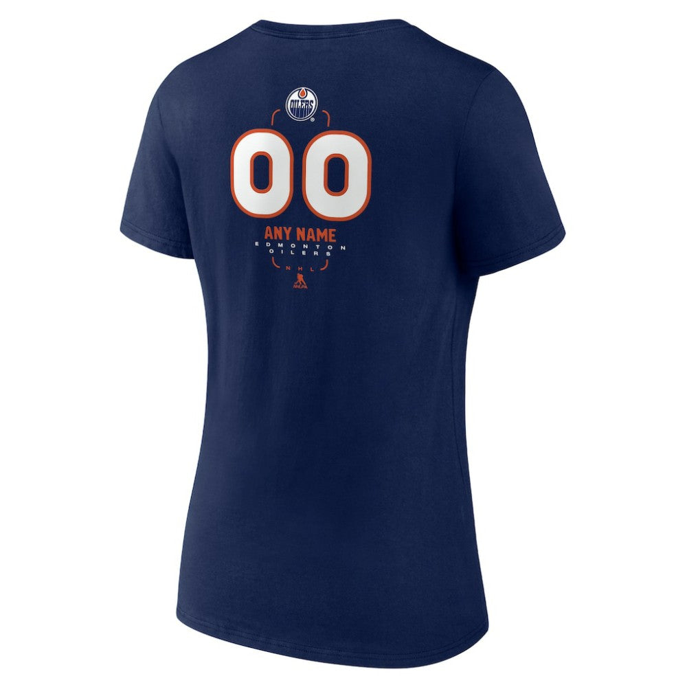 Edmonton Oilers Women's Personalized Name & Number Midfielder V-Neck T-Shirt