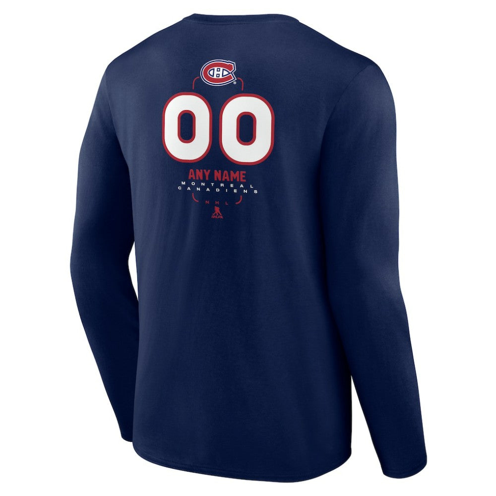 Montreal Canadiens Personalized Name & Number Midfielder Long Sleeve T-Shirt