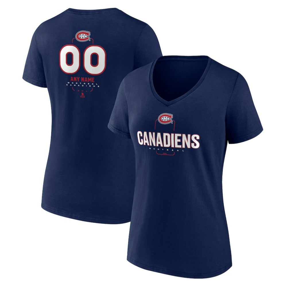 Montreal Canadiens Women's Personalized Name & Number Midfielder V-Neck T-Shirt