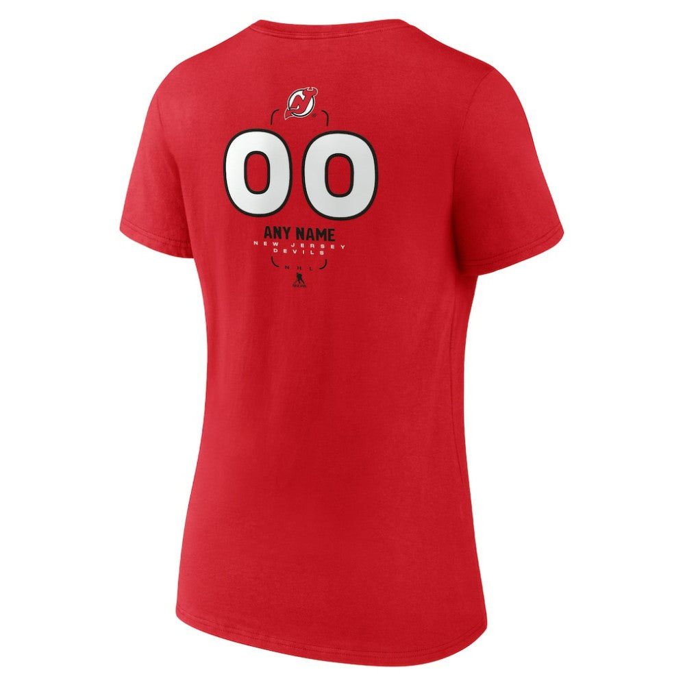 New Jersey Devils Women's Personalized Name & Number Midfielder V-Neck T-Shirt
