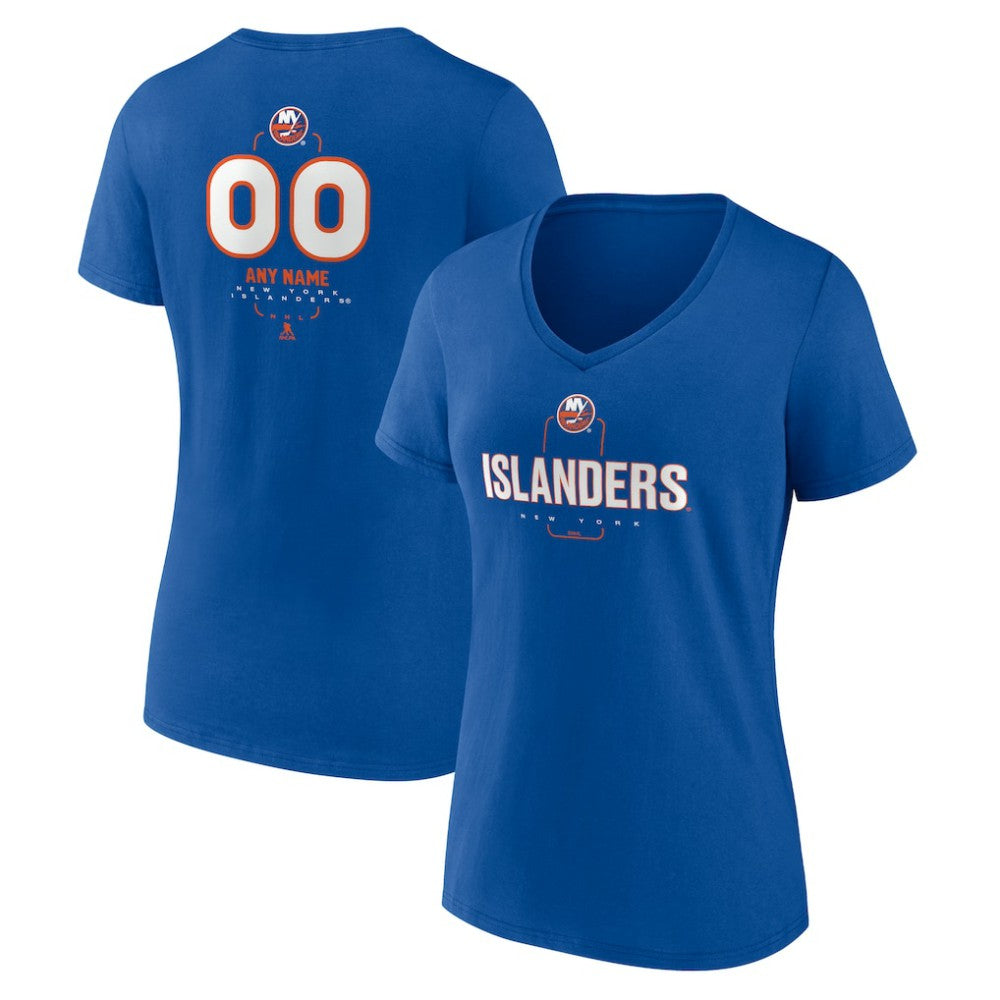 New York Islanders Women's Personalized Name & Number Midfielder V-Neck T-Shirt