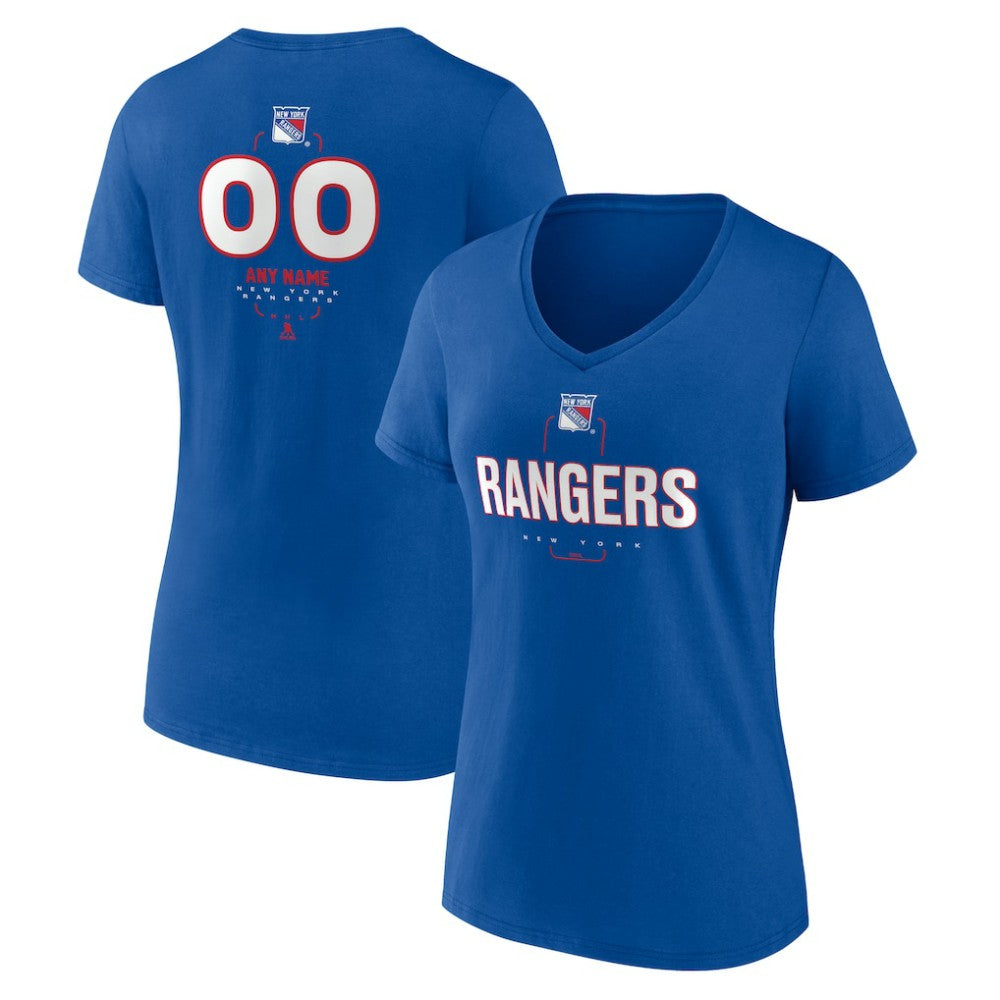 New York Rangers Women's Personalized Name & Number Midfielder V-Neck T-Shirt