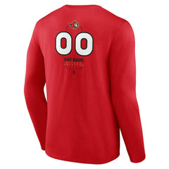 Ottawa Senators Personalized Name & Number Midfielder Long Sleeve T-Shirt