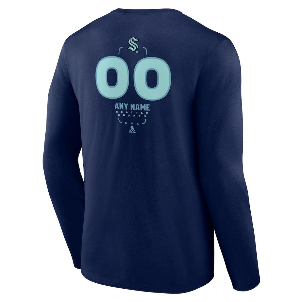 Seattle Kraken Personalized Name & Number Midfielder Long Sleeve T-Shirt
