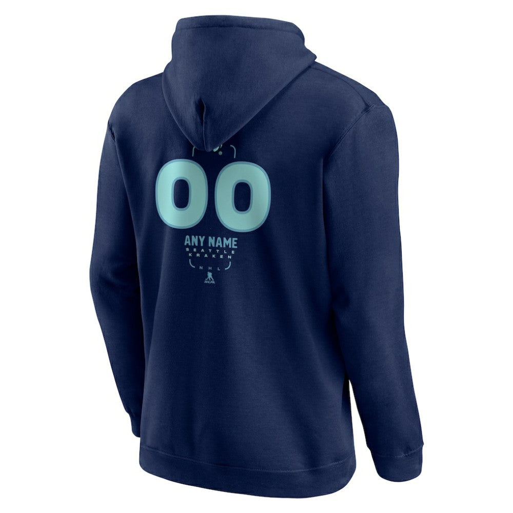 Seattle Kraken Personalized Name & Number Midfielder Pullover Hoodie