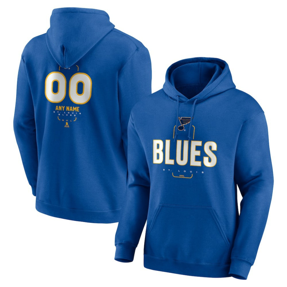 St. Louis Blues Personalized Name & Number Midfielder Pullover Hoodie