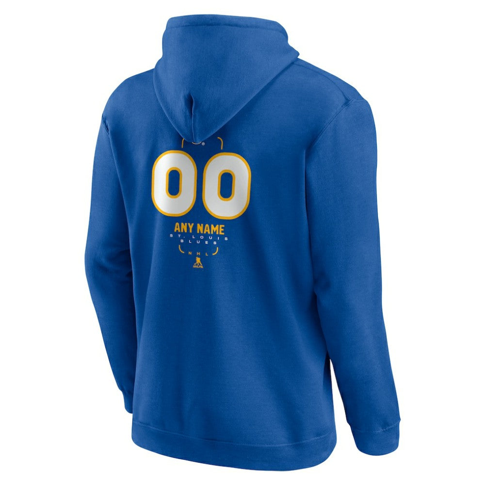 St. Louis Blues Personalized Name & Number Midfielder Pullover Hoodie