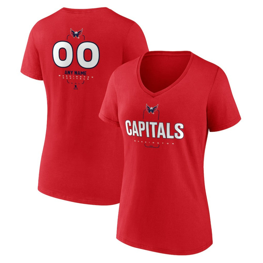 Washington Capitals Women's Personalized Name & Number Midfielder V-Neck T-Shirt