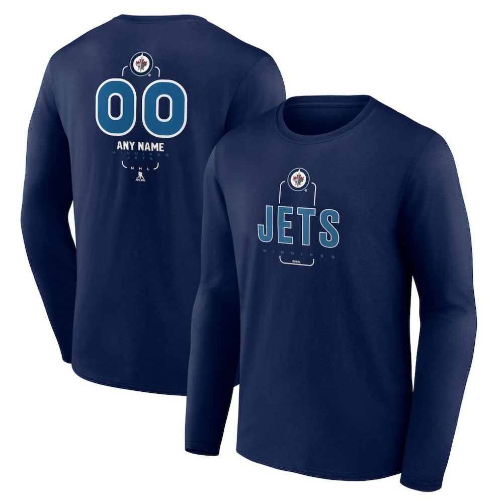 Winnipeg Jets Personalized Name & Number Midfielder Long Sleeve T-Shirt