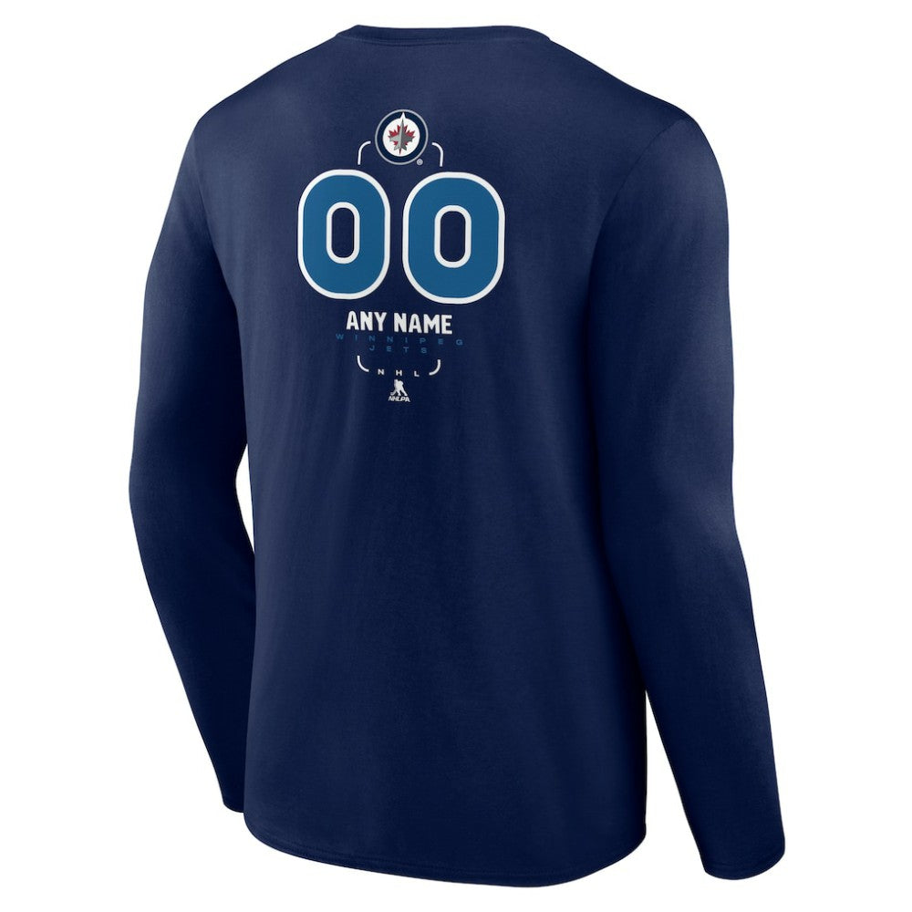 Winnipeg Jets Personalized Name & Number Midfielder Long Sleeve T-Shirt