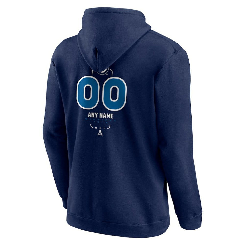 Winnipeg Jets Personalized Name & Number Midfielder Pullover Hoodie