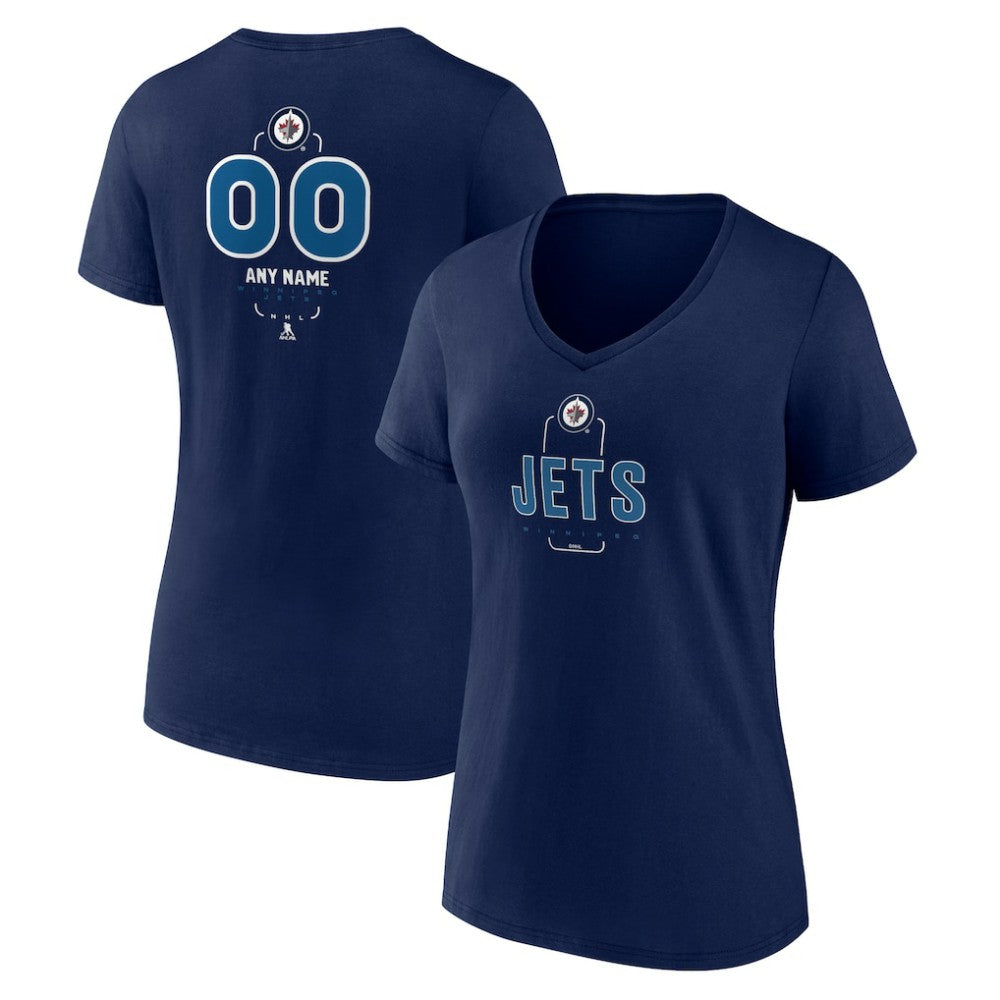 Winnipeg Jets Women's Personalized Name & Number Midfielder V-Neck T-Shirt
