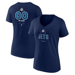 Winnipeg Jets Women's Personalized Name & Number Midfielder V-Neck T-Shirt