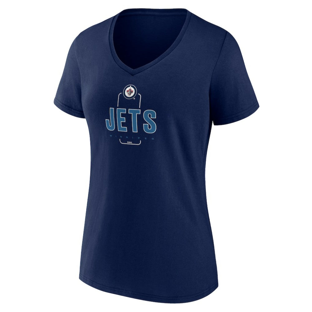Winnipeg Jets Women's Personalized Name & Number Midfielder V-Neck T-Shirt