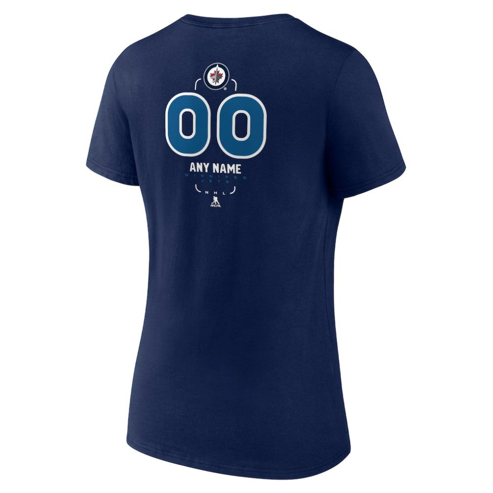 Winnipeg Jets Women's Personalized Name & Number Midfielder V-Neck T-Shirt