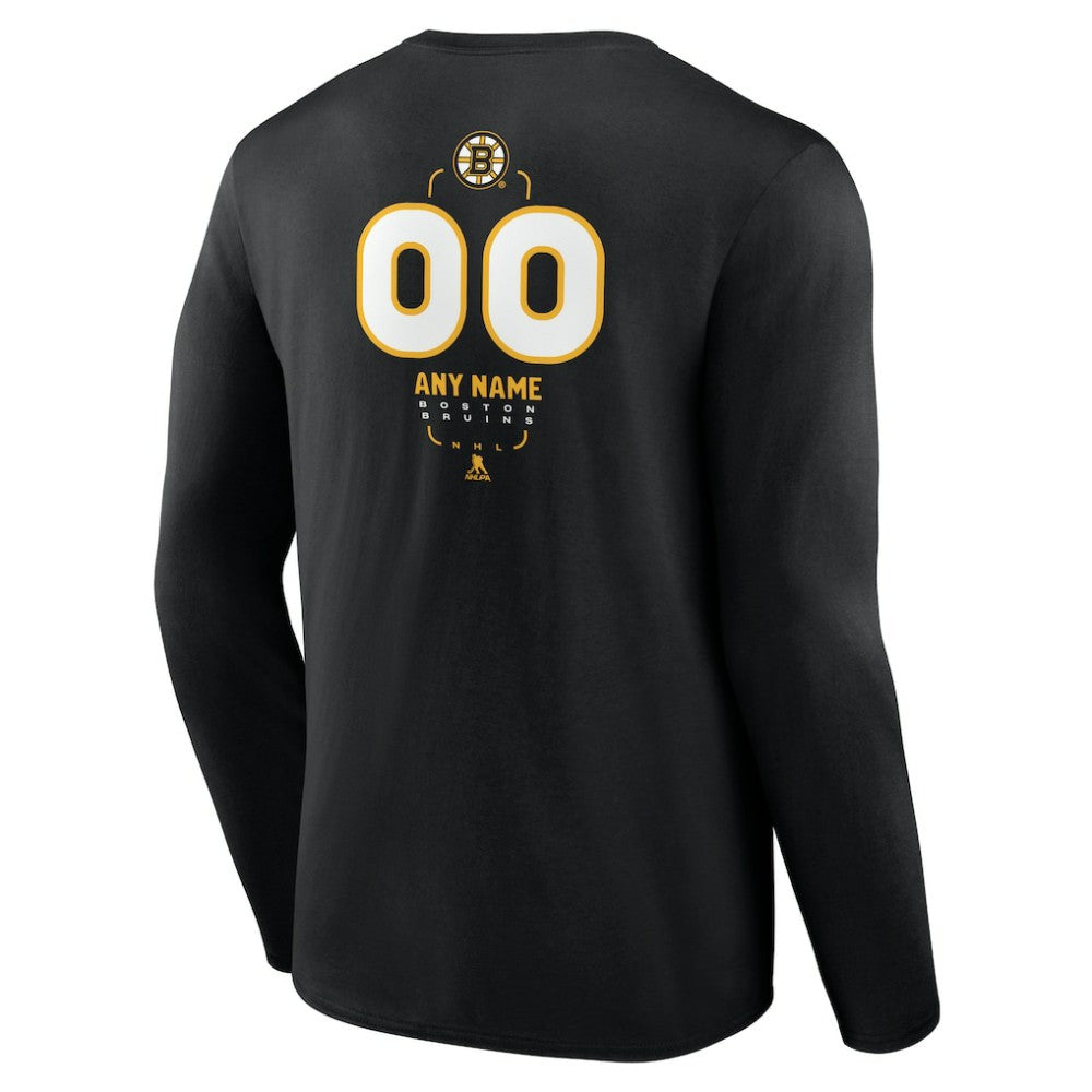 Boston Bruins Personalized Name & Number Midfielder Long Sleeve T-Shirt