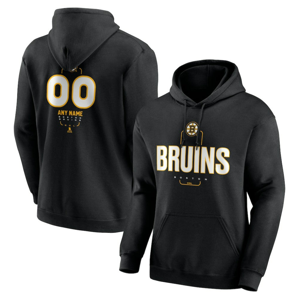 Boston Bruins Personalized Name & Number Midfielder Pullover Hoodie
