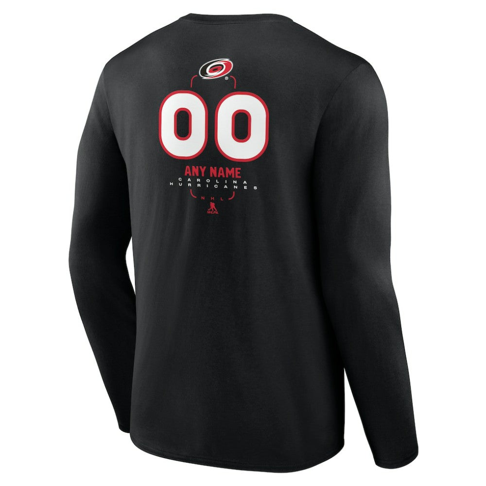 Carolina Hurricanes Personalized Name & Number Midfielder Long Sleeve T-Shirt