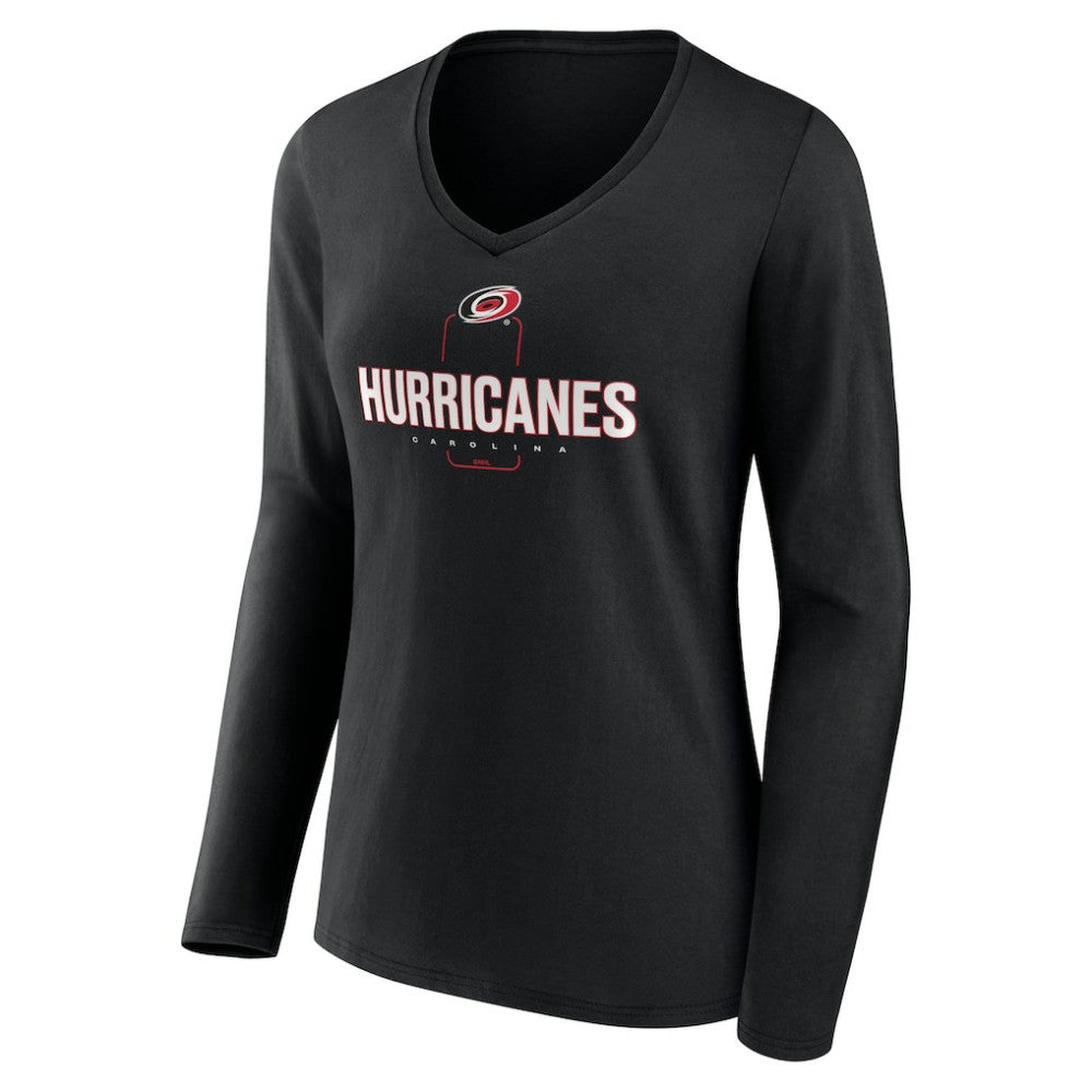 Carolina Hurricanes Women's Personalized Name & Number Midfielder Long Sleeve V-Neck T-Shirt