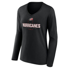 Carolina Hurricanes Women's Personalized Name & Number Midfielder Long Sleeve V-Neck T-Shirt