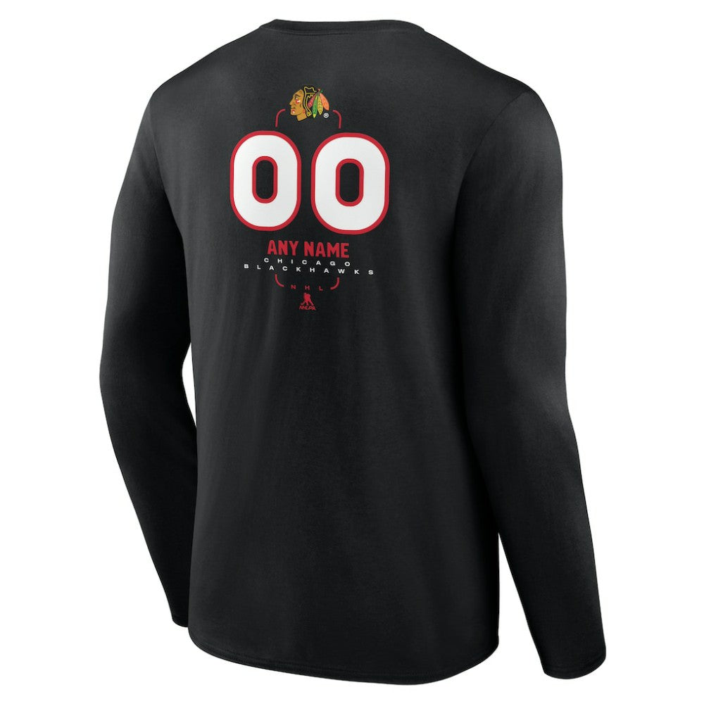 Chicago Blackhawks Personalized Name & Number Midfielder Long Sleeve T-Shirt