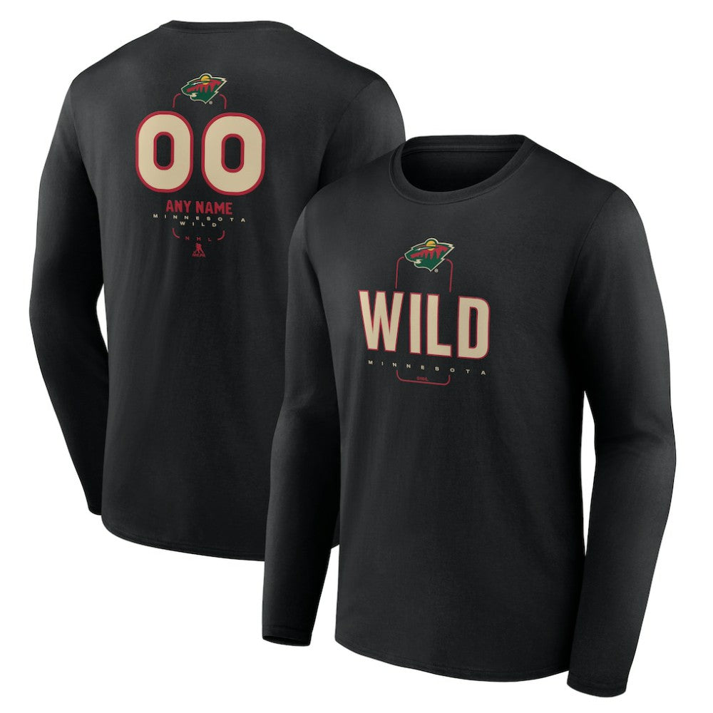 Minnesota Wild Personalized Name & Number Midfielder Long Sleeve T-Shirt