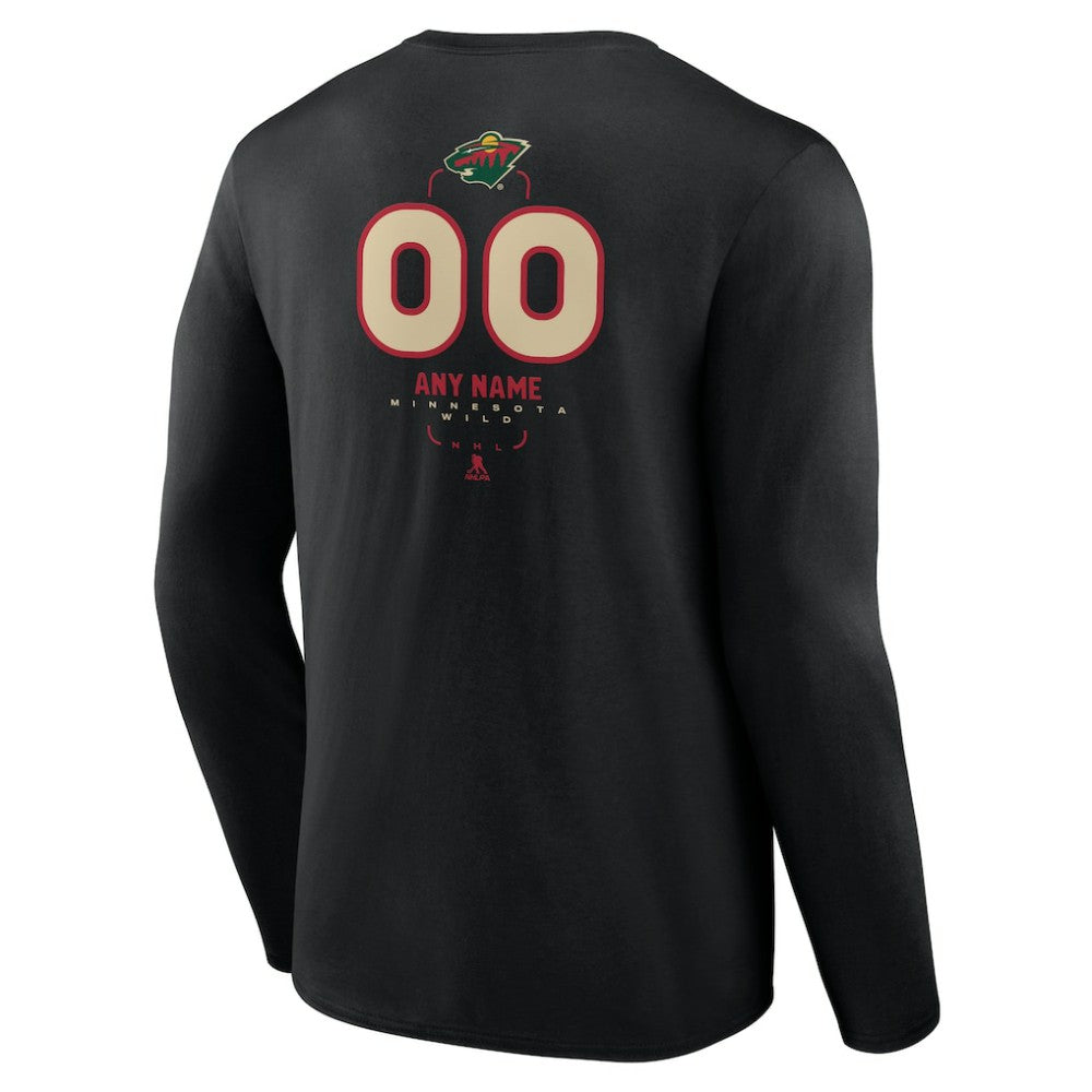 Minnesota Wild Personalized Name & Number Midfielder Long Sleeve T-Shirt