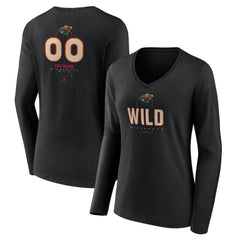 Minnesota Wild Women's Personalized Name & Number Midfielder Long Sleeve V-Neck T-Shirt
