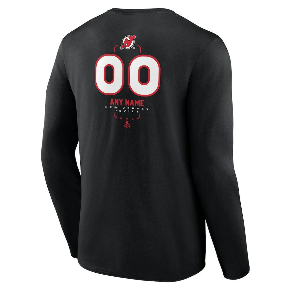 New Jersey Devils Personalized Name & Number Midfielder Long Sleeve T-Shirt