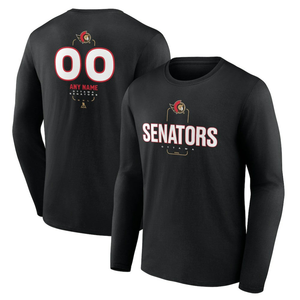 Ottawa Senators Personalized Name & Number Midfielder Long Sleeve T-Shirt