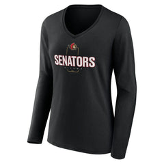 Ottawa Senators Women's Personalized Name & Number Midfielder Long Sleeve V-Neck T-Shirt