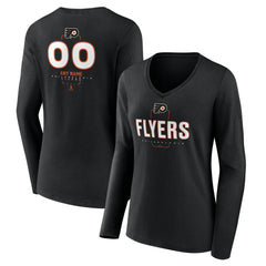 Philadelphia Flyers Women's Personalized Name & Number Midfielder Long Sleeve V-Neck T-Shirt