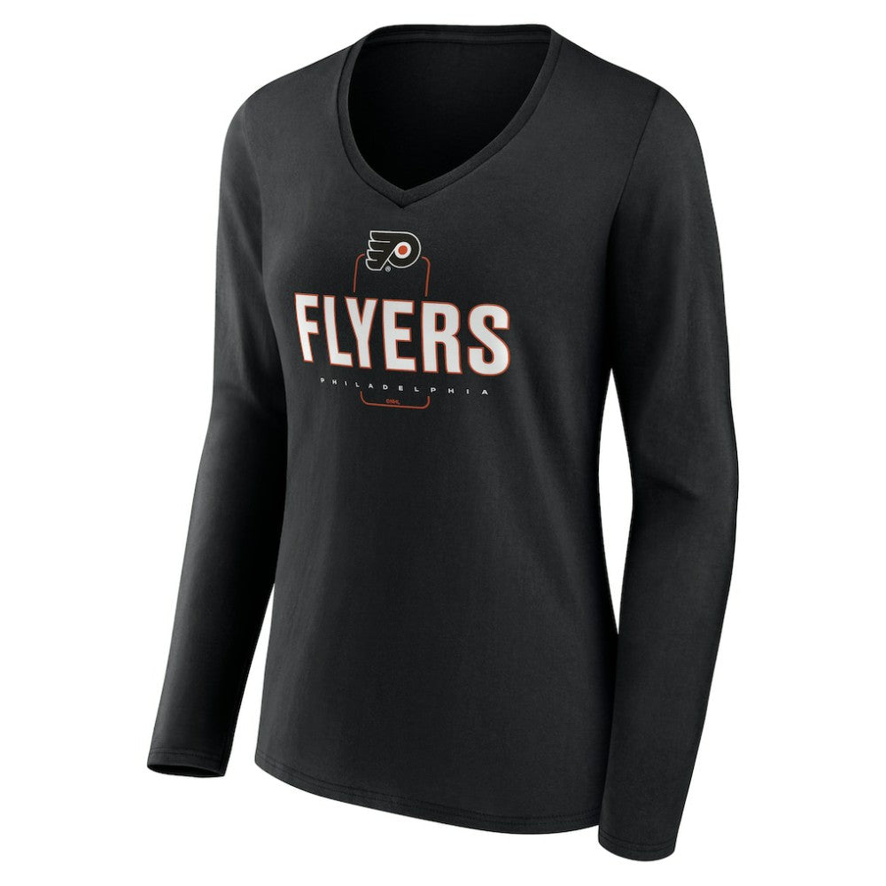 Philadelphia Flyers Women's Personalized Name & Number Midfielder Long Sleeve V-Neck T-Shirt