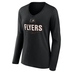 Philadelphia Flyers Women's Personalized Name & Number Midfielder Long Sleeve V-Neck T-Shirt