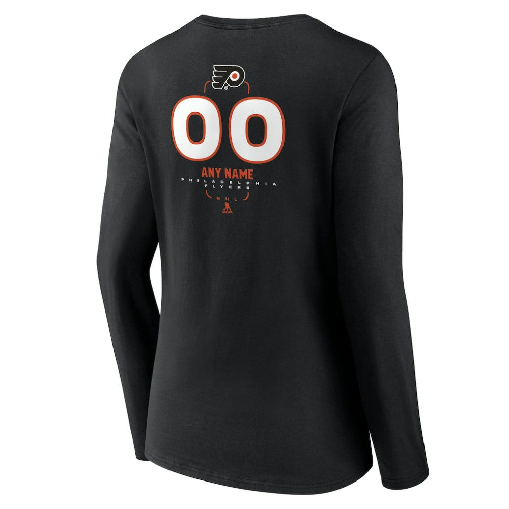 Philadelphia Flyers Women's Personalized Name & Number Midfielder Long Sleeve V-Neck T-Shirt