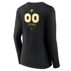 Pittsburgh Penguins Women's Personalized Name & Number Midfielder Long Sleeve V-Neck T-Shirt