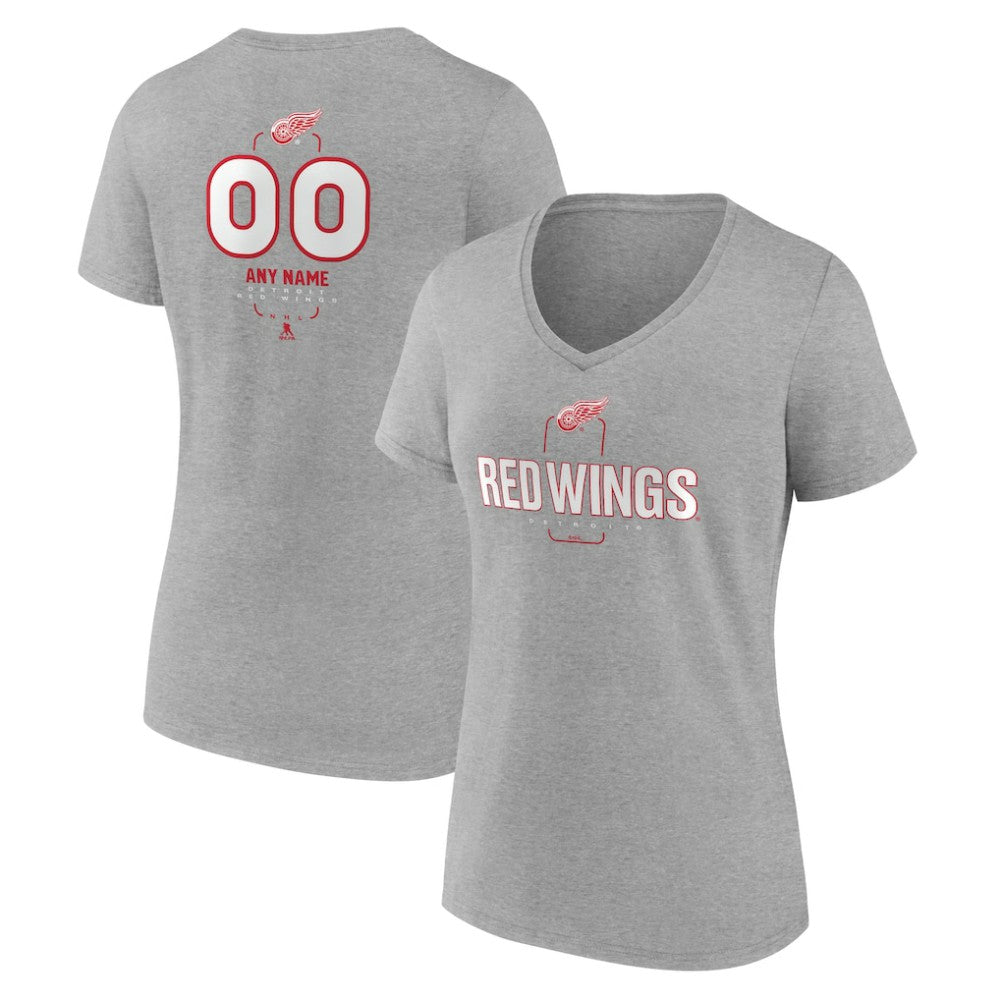 Detroit Red Wings Women's Personalized Name & Number Midfielder V-Neck T-Shirt