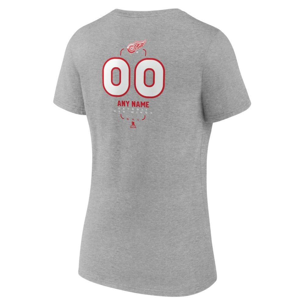 Detroit Red Wings Women's Personalized Name & Number Midfielder V-Neck T-Shirt