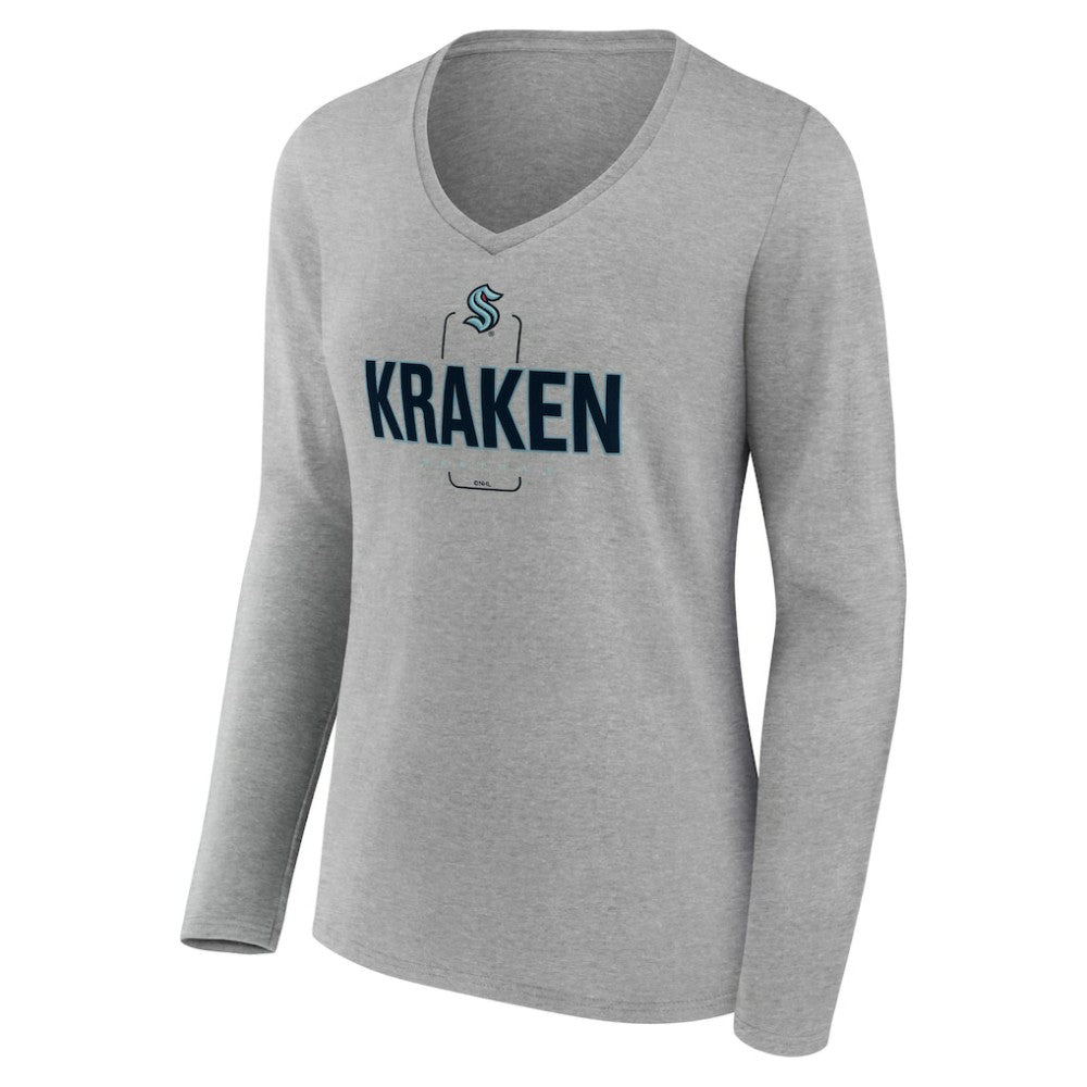 Seattle Kraken Women's Personalized Name & Number Midfielder Long Sleeve V-Neck T-Shirt