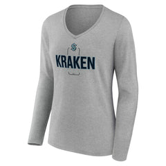 Seattle Kraken Women's Personalized Name & Number Midfielder Long Sleeve V-Neck T-Shirt