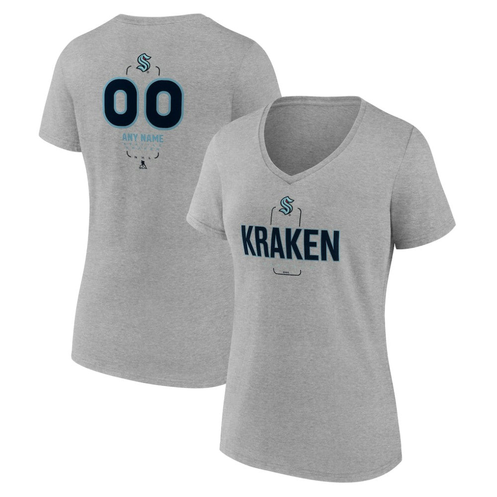 Seattle Kraken Women's Personalized Name & Number Midfielder V-Neck T-Shirt