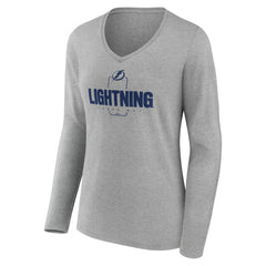 Tampa Bay Lightning Women's Personalized Name & Number Midfielder Long Sleeve V-Neck T-Shirt